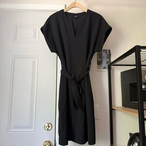 ORIMONO black batwing short sleeve popover belted mini dress